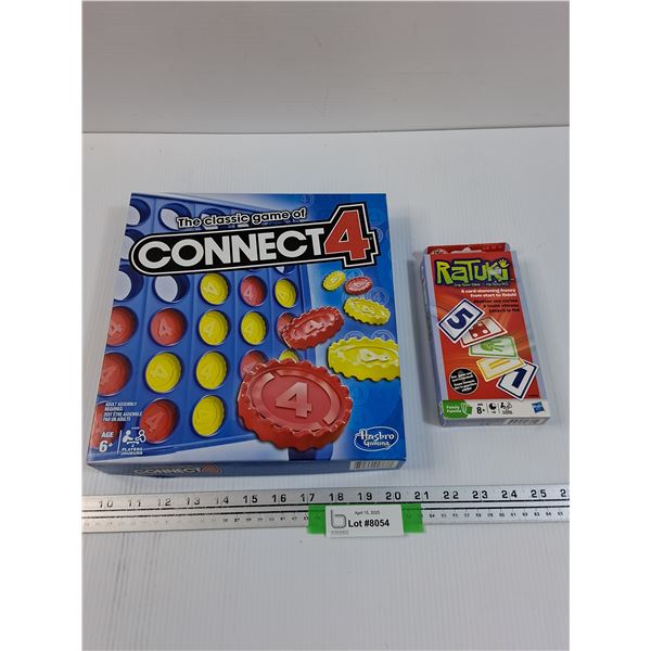 (2) Family Games: Connect Four & Ratuki Card Game - As Is