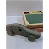 Image 3 : Vintage Fisher Price School Days Desk & (2) Wooden Car Toys