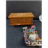 Image 3 : Footed Lidded Dish, Dice and Wooden Jewelry Box