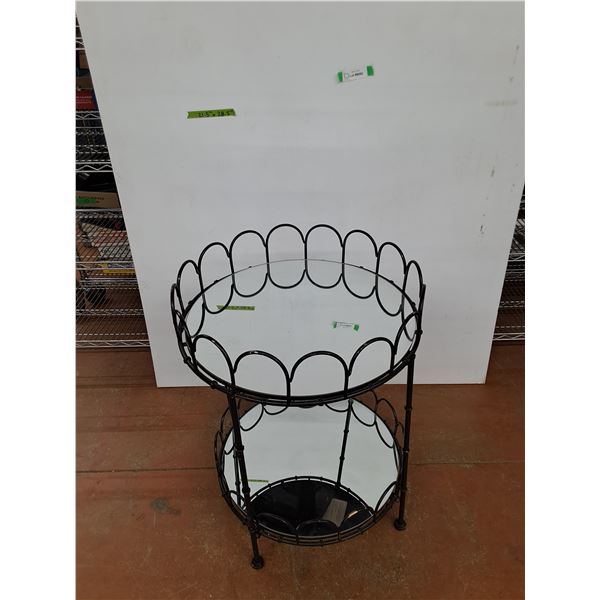 * Metal and Mirrored Glass Side Table - Cannot Ship