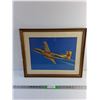 Image 1 : Framed Air Plane Art Print 21 x 18"