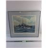 Image 1 : Framed Battleship 39/100 Art Print 24 x 21"