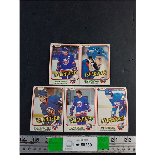 (5) O Pee Chee Islanders Trading Hockey Cards - Authenticity Not Guaranteed