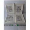 Image 1 : (4) Photo Frames with Flowered Artwork Sealed