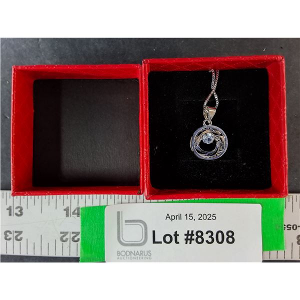 Silver Color Eye Necklace & Box