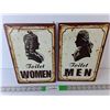 Image 1 : (2) Toilet Metal Signs- Women/Men