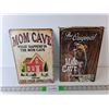 Image 1 : (2) Metal  Signs- Mom/Man Cave