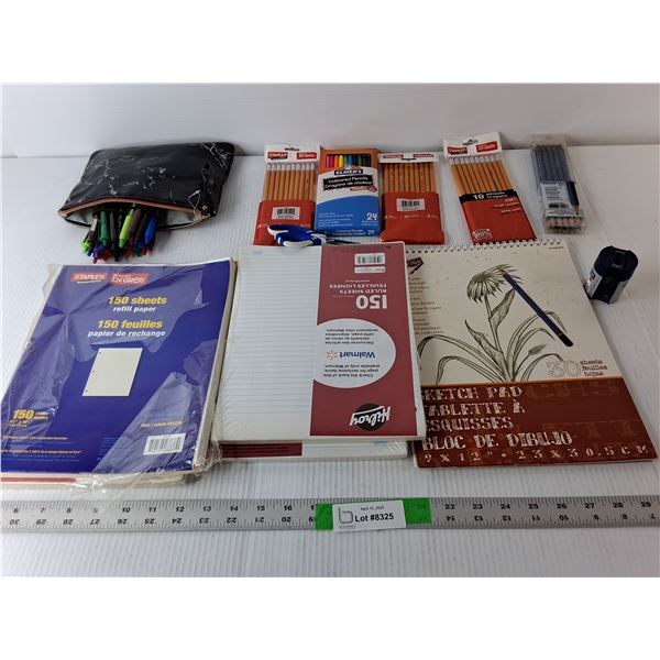 Office/Art Lot- Pencils, Looseleaf, Sketch Book, Misc.