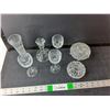 Image 1 : Crystal/Glass Lot- Vase, Candleholder, Glasses, Candy Bowls
