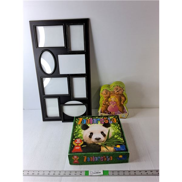 Wall Photo Frame 26" Tall x 14.25" Wide, Zooloretto Game, Goldilocks Puzzle