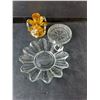 Image 2 : (2) Candleholders, Glass Bell, Candy Dish, Misc.