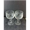 Image 2 : (10) Crystal Wine Glasses 5" Tall