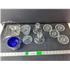 Image 1 : Crystal/Glass Lot- (2) Candleholders, (4) Coasters, Sugar Bowl, Misc.