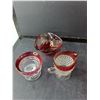 Image 3 : Glass Cranberry/Ruby Flash Dishes - Creamers, Candy Dish Misc.