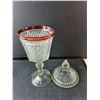 Image 2 : Glass Cranberry/Ruby Flash Footed Vase with Lid 15.5" Tall, Salt 