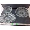 Image 1 : Glass/Crystal Lot- (2) Trays, Bowl Up to 13'" Wide