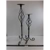 Image 1 : Set of 2 Metal Candle Holder Stands - 30" & 24"