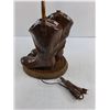 Image 3 : Cowboy Boots & Lariat Table Lamp - Working - 28" Tall