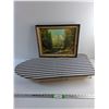 Image 1 : Ironing Board 30 x 12  x 4" and Framed Art Print 16 x 13"