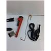 Image 3 : Pry Bar, Safety Glasses, Adjustable Wrench and Electric Engraver - As Is