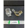 Image 1 : (2) Glass Ornaments. Owl and a Bird