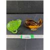 Image 1 : (2) Glass Ornaments. Frog and Seal (Seal Has Chip, Damage on Bottom, As Pictured)