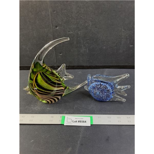 (2) Glass Ornaments, Fish