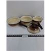 Image 1 : Set of 3 Brown Enamelware Pots