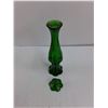 Image 4 : (5) Empty Pipe-Shaped Cologne Bottles, Green Glass Decanter