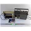 Image 1 : Vintage Viking Radio, Sears De Luxe AM/FM Radio Recorder and Rod Stewart CD - As Is