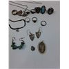 Image 4 : Jewelry Lot: Rosarys, Rings, Earrings, Necklaces