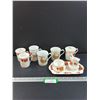 Image 1 : Saskatchewan Prairie Lily Lot: (2) Swift Current Mugs, (2) Kindersley, (1) Rosetown, Creamer & Sugar