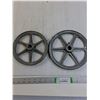 Image 1 : (2 times the bid price) 8" x 3/4" Spoked Pulley & 7" x 3/4" Spoked Pulley
