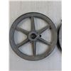 Image 3 : (2 times the bid price) 8" x 3/4" Spoked Pulley & 7" x 3/4" Spoked Pulley
