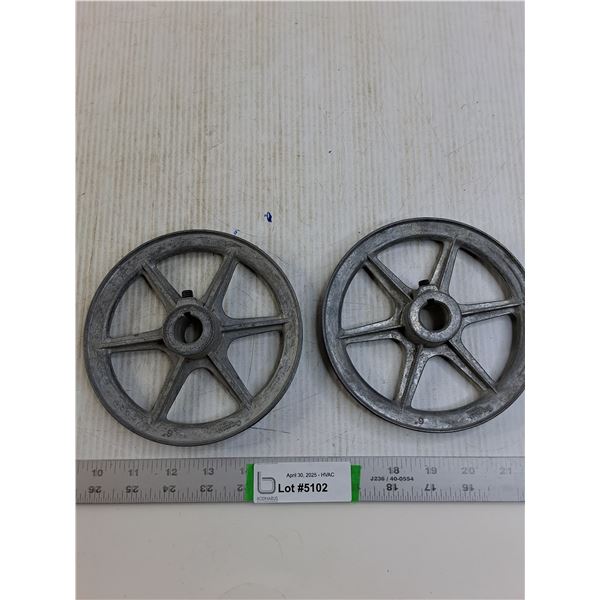 (2 times the bid price) 6" x 3/4" Spoked Pulleys