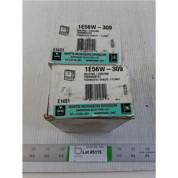 (2 times the bid price) White-Rodgers 1E56W-309 Vertical White Thermostats