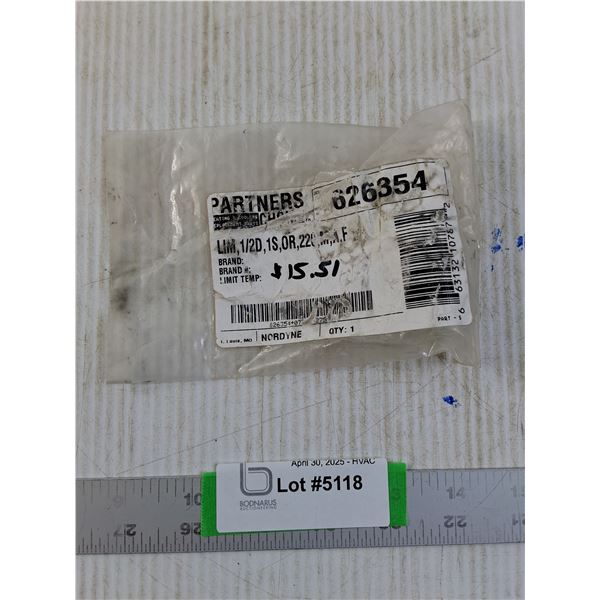 Nordyne 626354 Snap Disc Limit