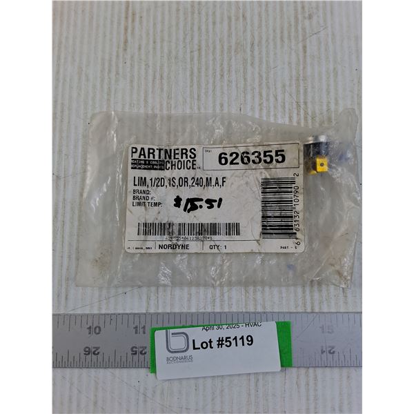 Nordyne 626355 Snap Disc Limit