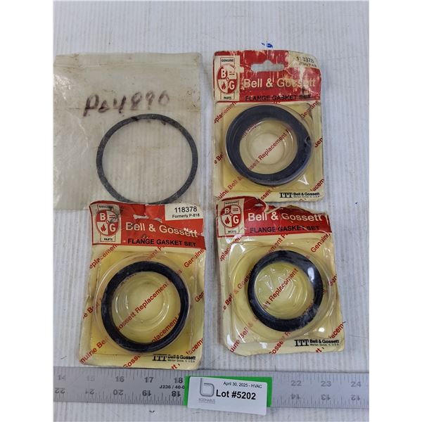 Bell and Gossett Flange gaskets and (1) 3" Body gasket