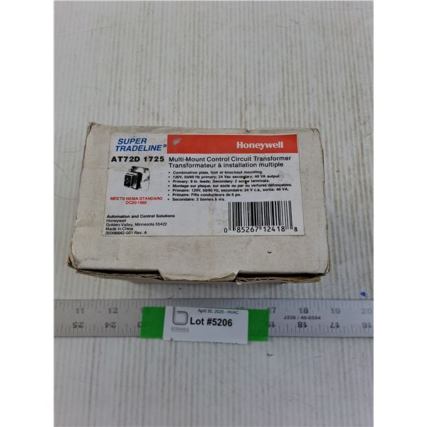 Honeywell AT72D 175 Multi-Mount Control Circuit Transformer