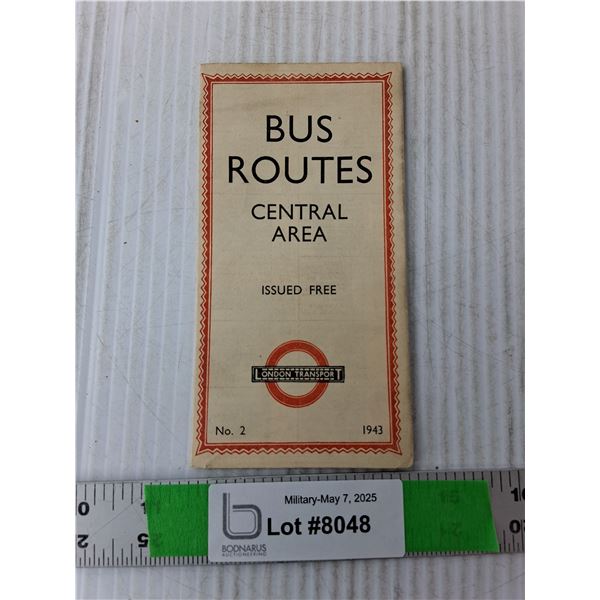 1943 Allied Army London Bus Route Booklet