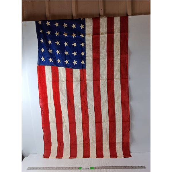 WWII Era 48 Star American Flag, Some Staining