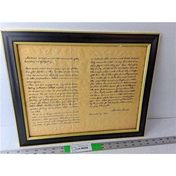 Copy of Lincoln's Gettysburg Address
