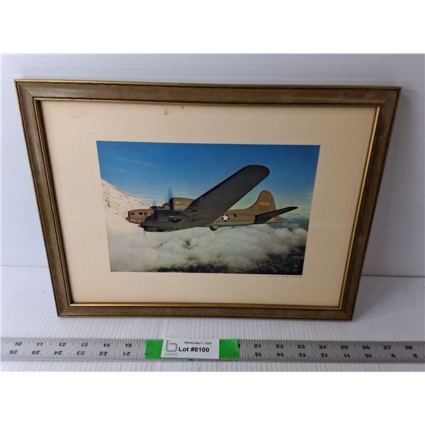 WWII U.S. Boeing Flying Fortress Framed Picture