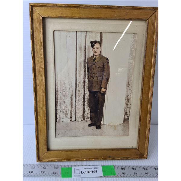 WWII Canadian Signals Corp Framed Soldier Photo