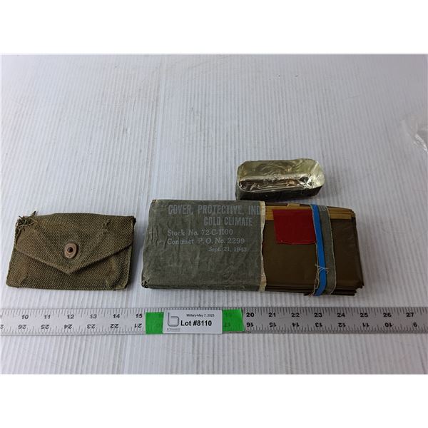 WWII U.S. Anti-Gas Protective Cape (1943) & U.S. Dressing Pouch