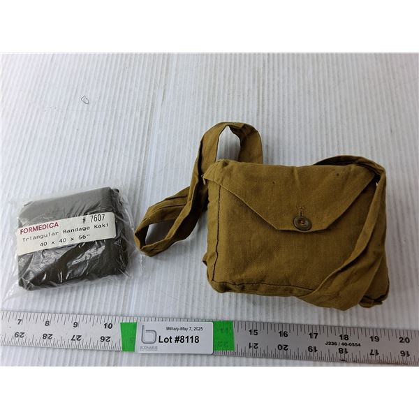 WWII Boyes Anti-tank Rifle Ammo Pouch, Triangle Field Dressing Bandage