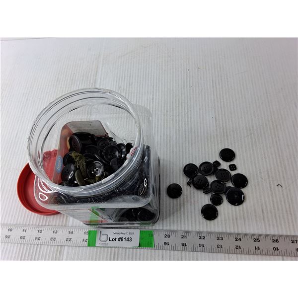 Jar of Black Royal Canadian Navy Buttons