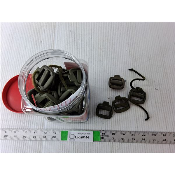 Jar of Canadian Military Equipment Strap Buckles