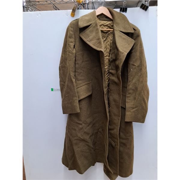 Army Wool Khaki Greatcoat, 1950s, Size 37-39"